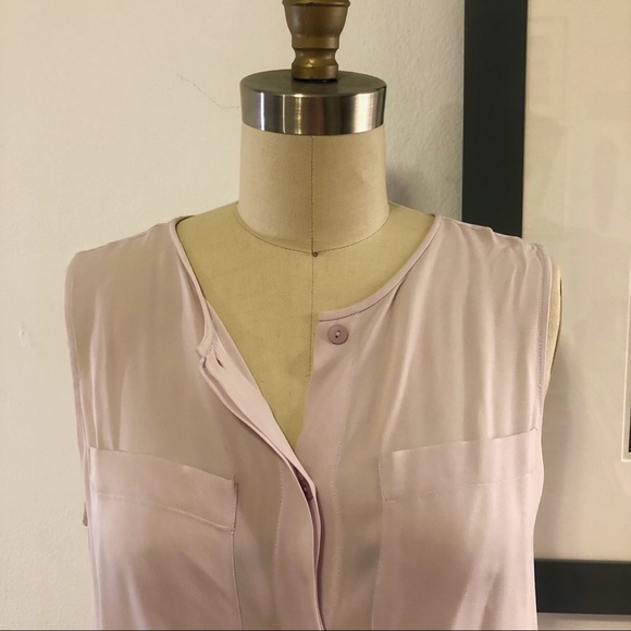 Theory Silk Sleeveless button down blouse-Lilac M - Picture 5 of 6